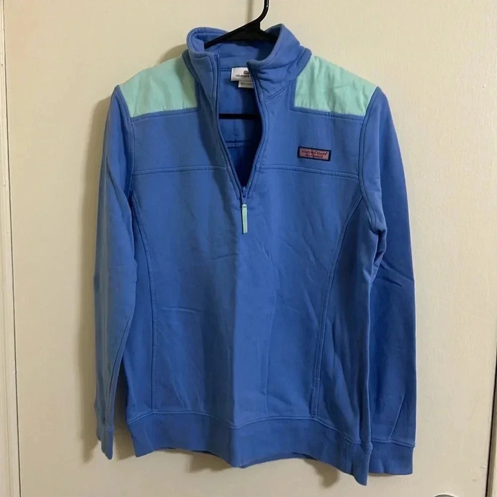 EUC Vineyard Vines Embroidered Shep Shirt Quarter Zip Pullover Sweater